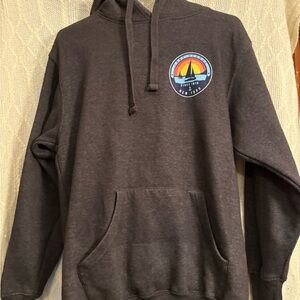 Charcoal Hoodie with Colorful Emblem